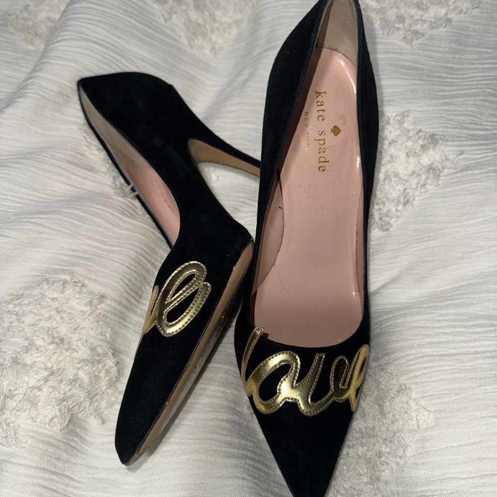 Kate Spade Black and Gold Women's Shoes